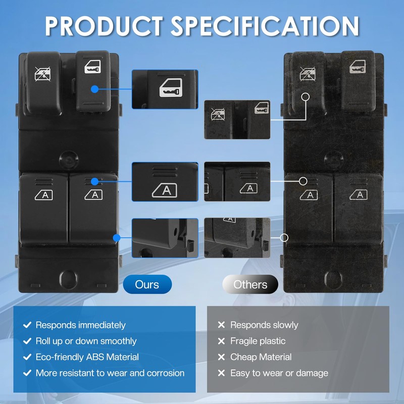 Driver Side Power Window Switch Front Left Compatible for Infiniti