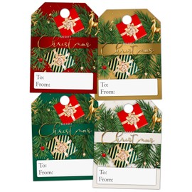 Huge Holiday Gift Tags - Merry Christmas Message (8.5 x 11.5 Inches) (20 Per Pack)