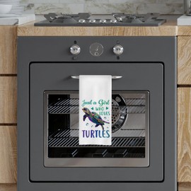 GCFET Turtles Dish Towels for Kitchen, Sea Turtle Gifts for Women, Turtle Tea Towels, Turtles Bathroom Hand Towels, 16 X 24 Inch