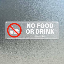 YIKIADA No Food Or Drink Sticker 9×3 Inches Strong Self Adhesive Sign Vinyl Waterproof Decal for Car Office Business Store 5 Pack