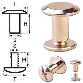 25 Sets Chicago Screws Belt Screw Rivets 7MM Nickel-Glossy