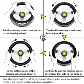 homegooder 15"Diameter Car Steering Wheel Covers Genuine Leather Anti-slip For NISSAN Part