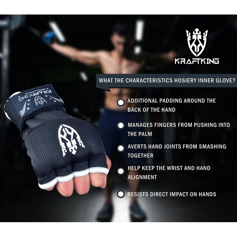 Kraftking Boxing Hand Wraps Inner Gloves with Wrist Strap Wrist