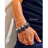 Masculine Stainless Steel Vintage Skulls Link Chain Bangle Bracelet, Cross