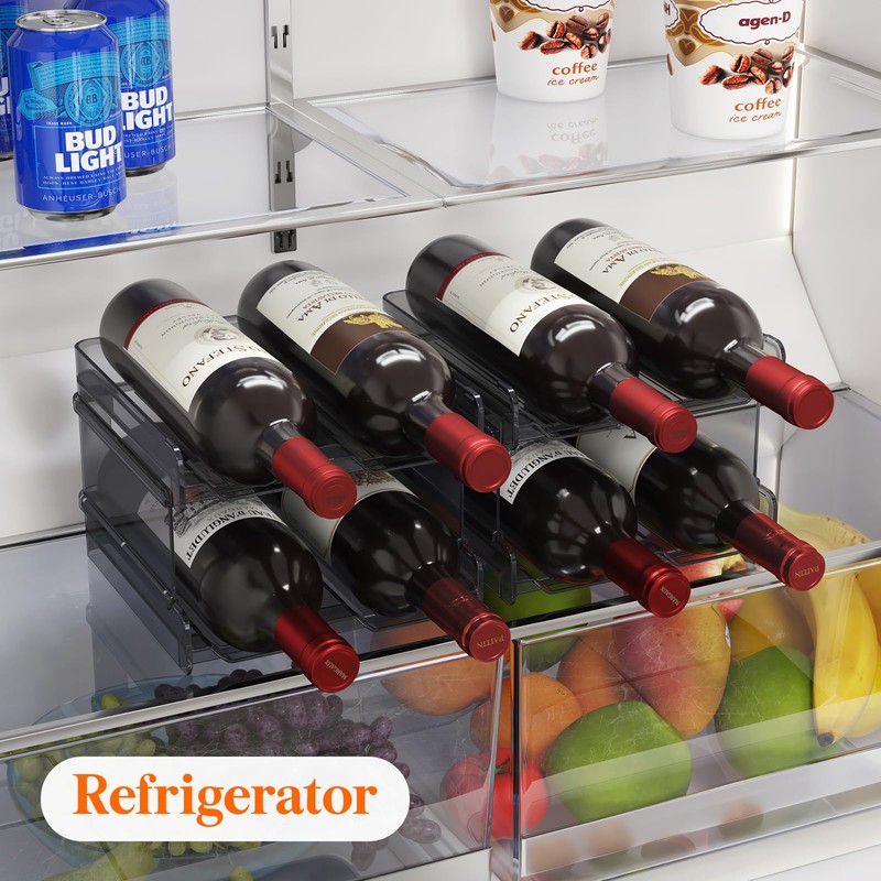 Lifewit Plastic Stackable Wine Rack for refrigerator, Cabinet, Countertop,Wine Bottle