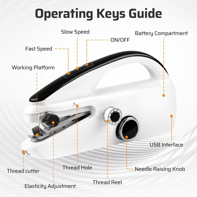 Handheld Sewing Machine, Dual Speed Hand Held Sewing Machine, Sewing