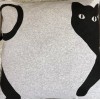 Handmade Pillow Covers 18x18 Decorative Square Printed Cotton Two-Sided Cat