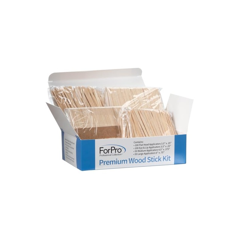 ForPro Premium Wood Stick 300 Pcs Kit, Non-Sterile, Assorted Hair
