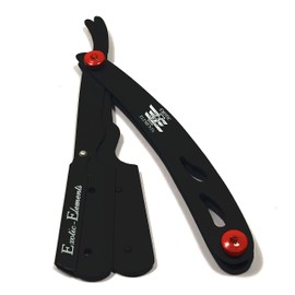 Super Light Cool Design Straight Edge Barber Shaving Razor or Shape up Grooming Trimming and More - Black and Red