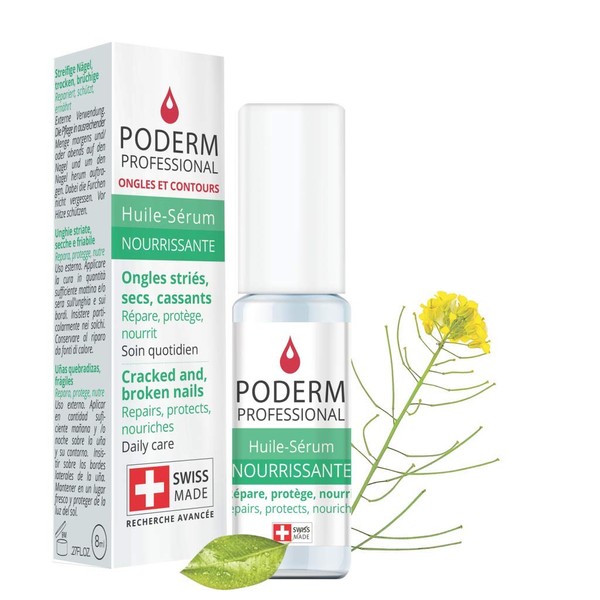 PODERM - NAIL HARDENER AND STRENGTHENER | Repairs cracked, split, and broken nails with plant-based treatment | Professional foot and hand care | Easy & fast | Swiss Made