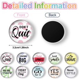 Weewooday 10 Pieces Inspirational Fridge Magnetic Motivational Glass Refrigerator Magnets Locker Decorative Quote Kitchen Magnets Affirmation Decor Accessories(Encouragement Pattern)