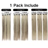 Hair Extensions Brown Blonde Clip in Hair Extensions Synthetic Long