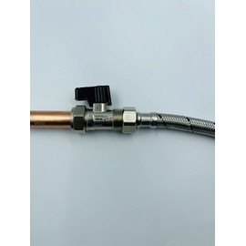 UKDD® 15mm x 1/2" Male Flat Faced Threaded Isolation Ball o fix Valves with Black Lever Straight for 1/2" Flexible Tap Connector (Pair)