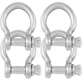 5mm Bow Shackles Stainless Steel A4-Marine Grade (316) - for connecting Ropes, Anchors and Chains (Pack of 4)