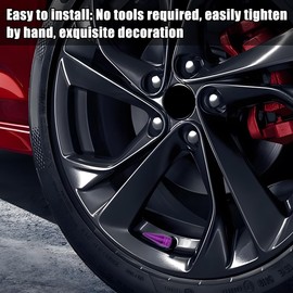 Zpana Spiked Shape Car Tire Valve Stem Cap, 8PCS Aluminum Alloy Dustproof Vehicle Wheel Tyre Valve Stem Cover, Auto Rim Valve Stem Protection Accessories, Universal for SUV Sedan Truck (Purple)