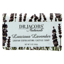 Dr Jacobs Naturals Pure Castile Vegan Bar Soap (Luscious Lavender, 5 oz, 6-pack) - Triple Milled Exfoliating, Made with Premium Organic Oils - Vegan, No Palm Oil, GMO Free - Concentrated, Hypoallergenic and Dermatologist Approved