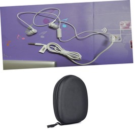 jojofuny Eva Portable Headphone Storage Bag Earphone Organizer Case for Travel Impact Resistant Scratch Black Design Detachable Lanyard for Secure Use