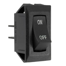 RecPro RV Single Pole Single Throw Rocker Switch | 20A 14V DC | Labeled On/Off SPST (Black)