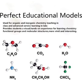 Chemistry Molecular Model, Molecular Model, Organic Inorganic Structure Kit, 240 Pieces with Atom Links and Instructions for Teachers and Scientists Poweka