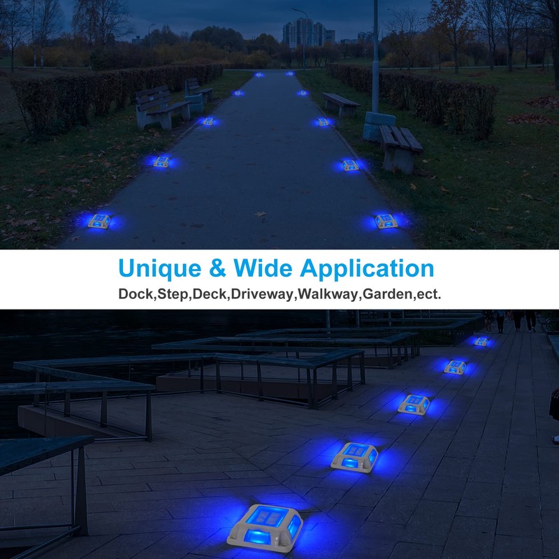 CREPOW Solar Deck Lights Driveway Dock Lights- 8 Packs Waterproof