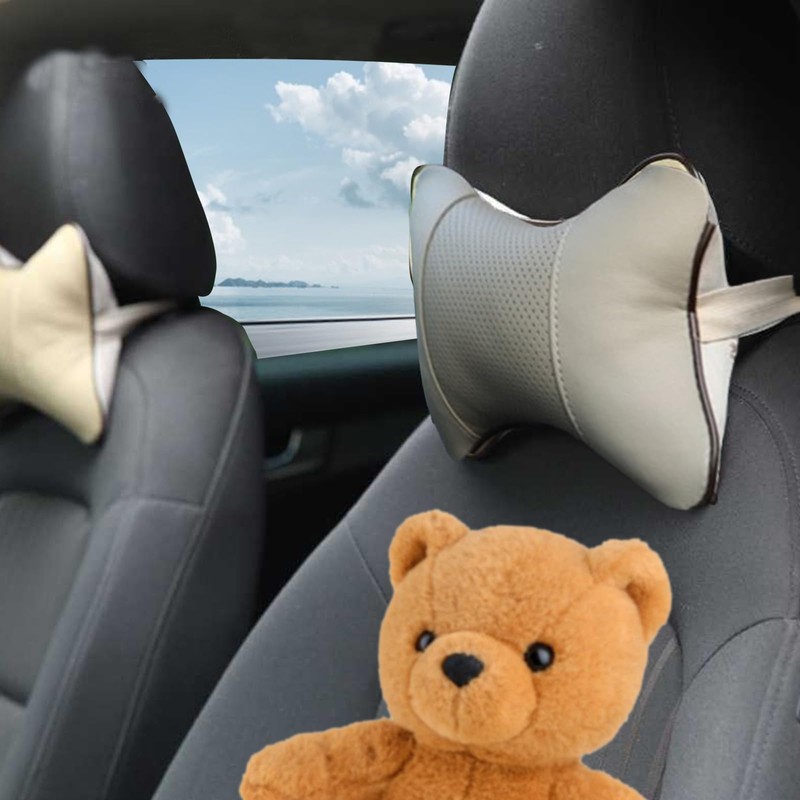 Vastsea Pack of 2 PU Leather Neck Cushion, Car Neck
