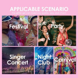 Rainbow Body Glitter Stick,Waterproof Glitter Gel Singer Concert Stage Performance Outfit Hair & Face Body Glitter Makeup Accessories.