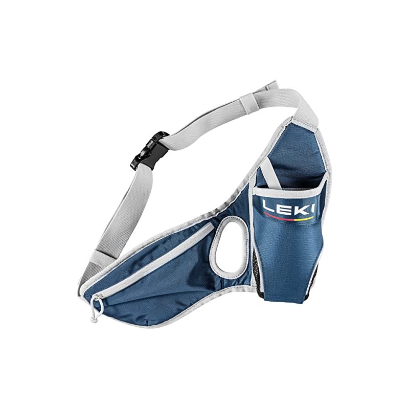 LEKI Drinkbelt Blue - Practical Adjustable Hydration Belt, Size One