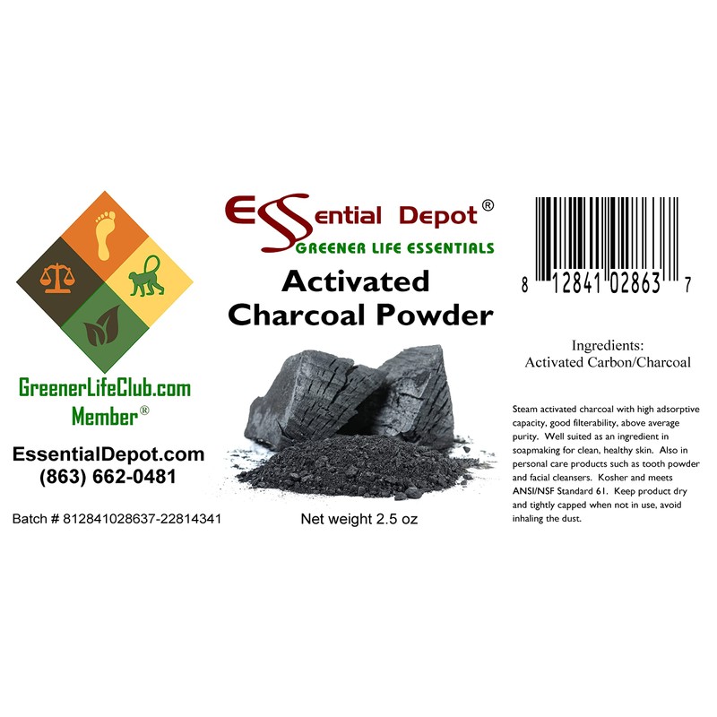 Essential Depot Activated Charcoal Powder - 2.5 oz - Safety