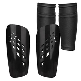 Senston Soccer Shin Guards with Sleeves - Not Easy to Slip Out Shin Guard Soccer Shin Pads Adult/Youth - L