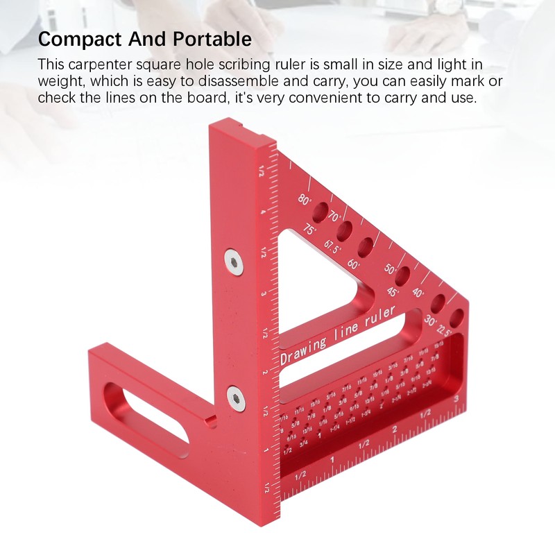 Hole Position Scribing Ruler 3D 22.5‑90° Multi Angle Measuring Square