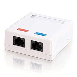 C2G 03837 2-Port Cat5e Surface Mount Box, White