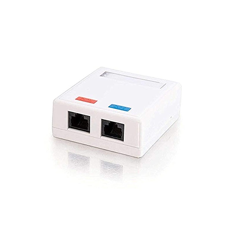 C2G 03837 2-Port Cat5e Surface Mount Box, White