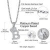 Sparkle Initial B Crown Necklace for Men Women Platinum Plated