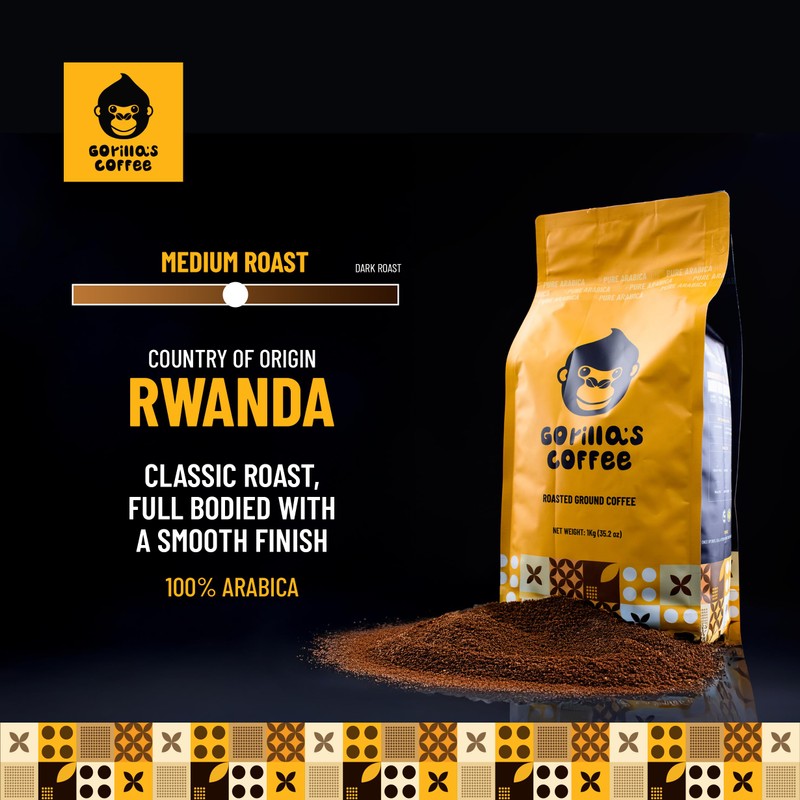 Gorilla's Coffee 100% Arabica - Medium Roast Ground Coffee, Fair