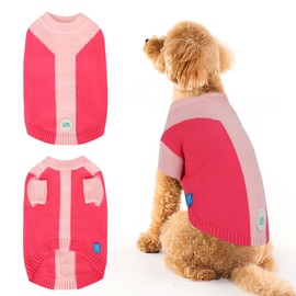 On The Roll Round Neck Pullover Dog Sweater, Pet Sweaters for Dogs,Knitwear Dog Clothes,Pet Clothing,Suitable for Various Seasons and Types of Dogs(Pink Group 2XL)