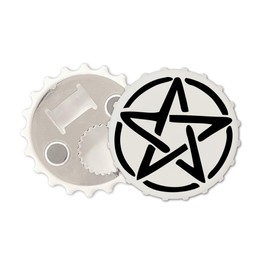 Witch Pentagram Magnetic Bottle Cap Opener Fridge Magnet Pentacle Witchcraft