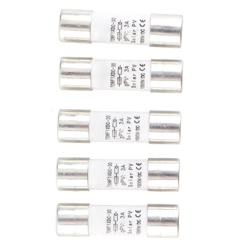 5Pcs Fuse Tube Photovoltaic Protection Set Kit 1000V DC 10x38mm