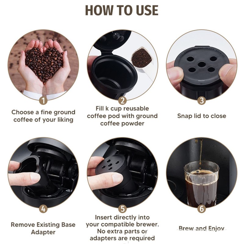 Reusable K Cups, Refillable Coffee Filter Coffee Pod Filled Capsule