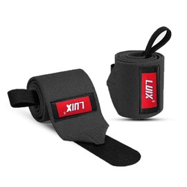 Weight Lifting Straps, Lifting Wrist Wraps, Support Elasticated Cotton Straps Thumb Loop, 19 inch Anti-Slip Powerlifting Deadlifting Strength Training & Gym Training Ideal for Men and Women(Black)