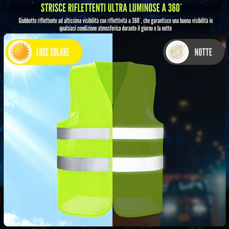 GRIRDDIV 6 Pezzi Universale Giallo Giubbotto Sicurezza Riflettente, Gilet Alta