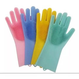 Guma Guante De Silicón Con Textura Tipo Zacate Para Lavar