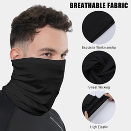 Fjquamitix 4 Pack Neck Gaiter Face Cover Scarf, Breathable Sun & Wind-proof for Skiing Fishing Hiking Cycling (Black+Light Gray+Dark Gray+Pink)