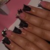 Calkkrer 24 Stück Kurze Schwarze Press on Nail, Kunstnägel, Französische