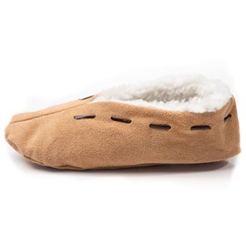 HomeOfSocks 100% Moccasin Suede Slippers for Men & Women, UK Size Child 8 - Adult 15.5, Natural Beige, Recommendation: Order 2 Sizes Larger - Natural Beige, size: 39 eu