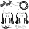 Complete V-Brake Set for Bicycles, Front & Rear MTB Brakes