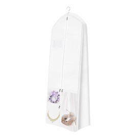 Wedding Dress Cover Garment Bag Long 180 cm Breathable Long Clothes Covers Foldable Wedding Dress Garment Bags with Zip Garment Bag for Wedding Dresses Evening Dresses Long Coats
