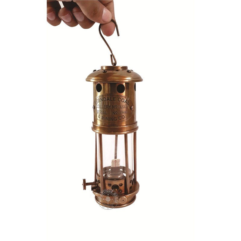 Nautical Antique Brass 7" Miner Lamp Vintage Maritime Ship Boat