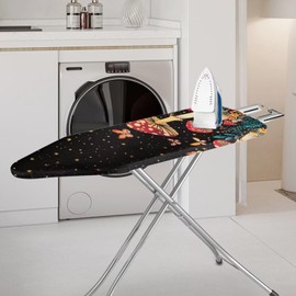 Oamsistay Red Mushroom Ironing Board Cover Universal Stretchy Stain Reisstant Cover for Ironing Board with Adjustable Straps Ironing Board Accessories