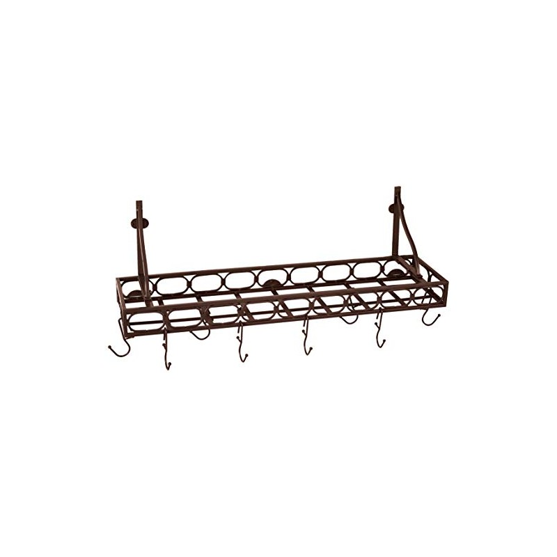 Old Dutch Bookshelf Pot Rack, 36.25x9x12, Bronze