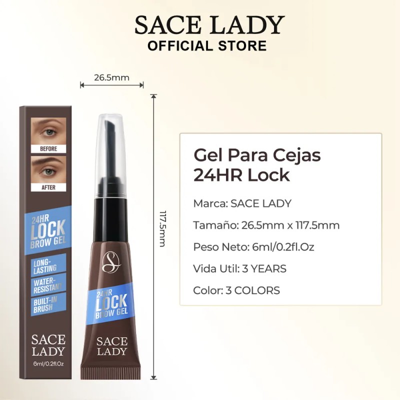 Sace Lady Gel Fijador De Cejas Waterproof 6ml Larga Duración